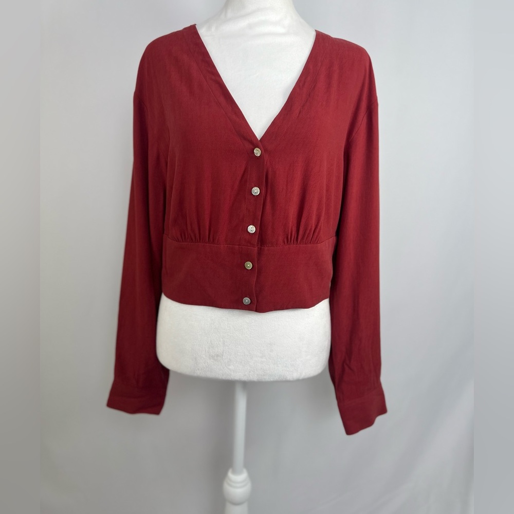 NEW / Madewell v-Neck button up shirt - Picture 1 of 7
